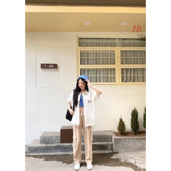 Áo sơ mi nắp túi lắp ghép HT12