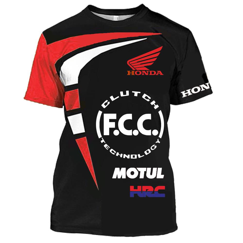 Áo Thun Tay Ngắn Cổ Tròn In Hình Xe Mô Tô Honda 3D Thời Trang Mùa Hè Cho Nam Và Nữ