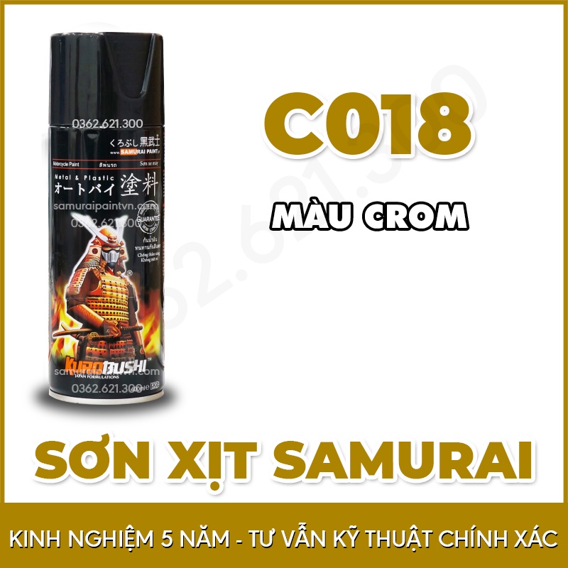 Sơn samurai màu crom c018 - chai sơn mâm màu crom - ảnh sản phẩm 1