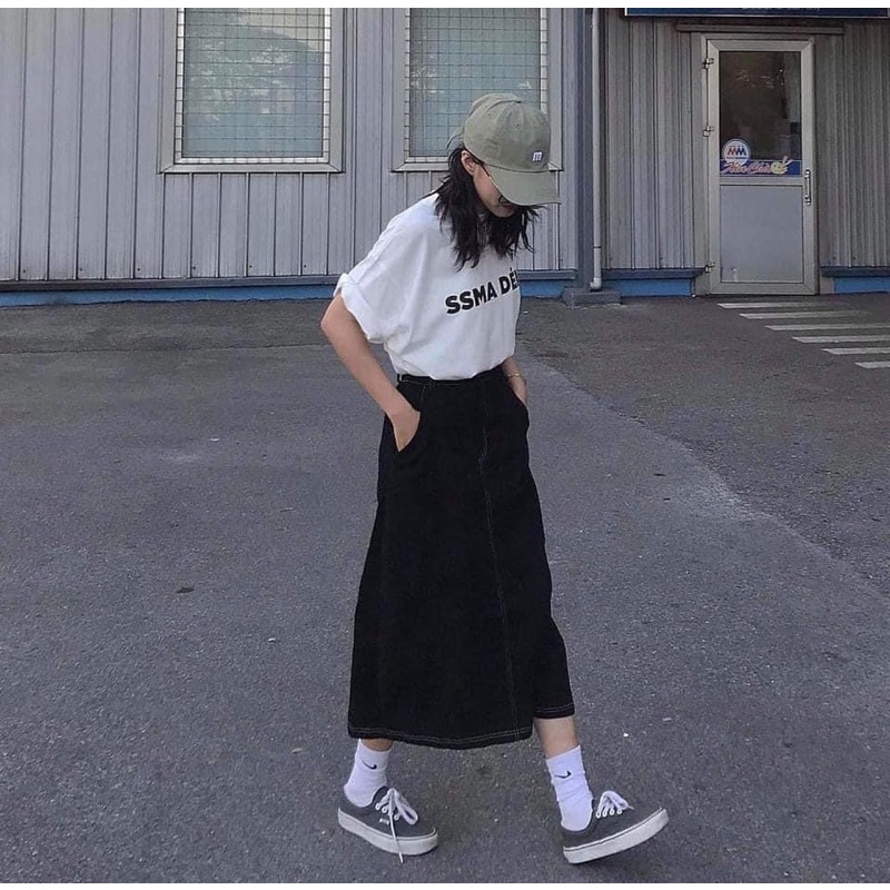 [SALE] CHÂN VÁY BÒ ULZZANG CẠP CHUN (ảnh thật/video)