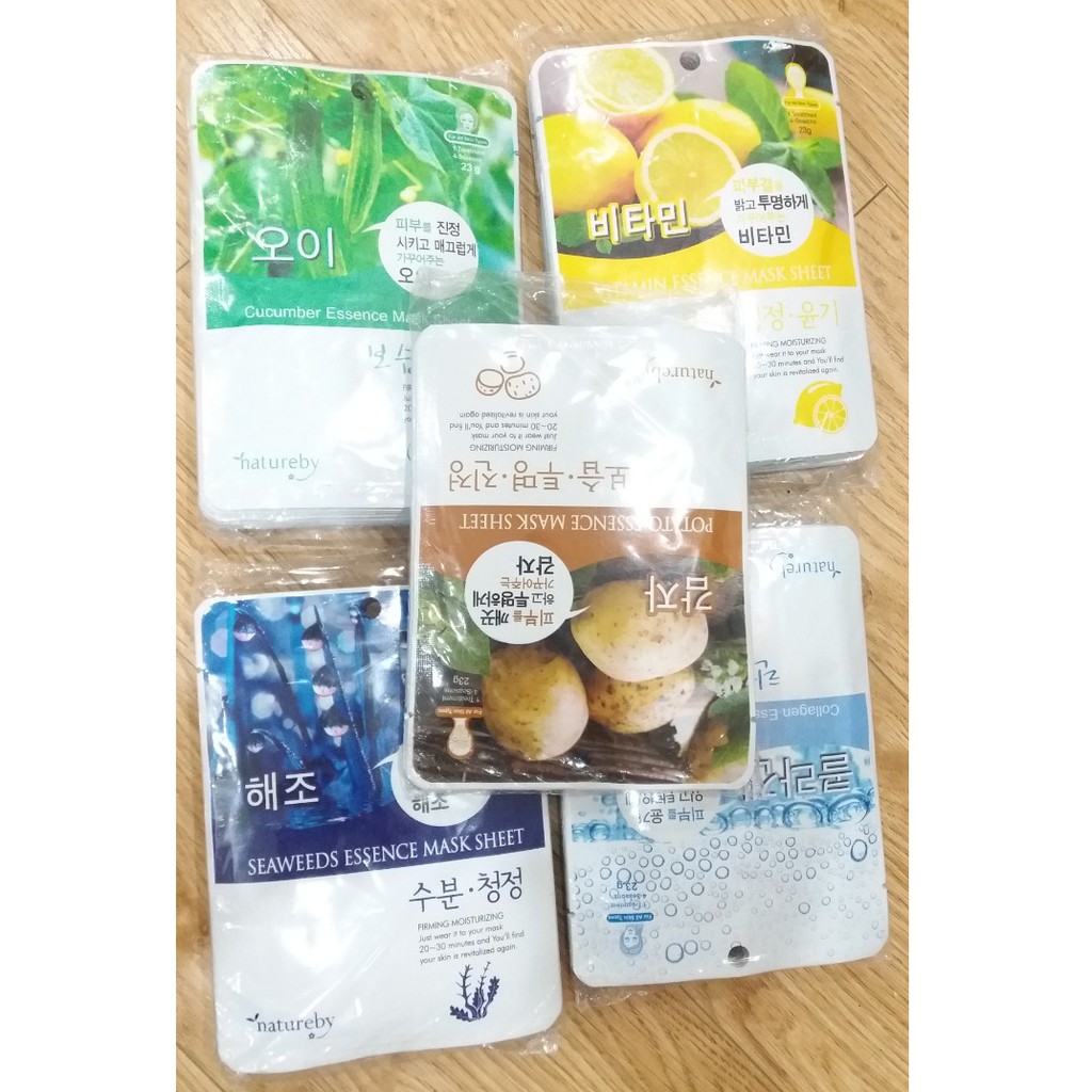 Set 50 cái .Mặt nạ Natureby xách tay từ Hàn Quốc. Mua từ 100 cái còn 8,5K. Đặt trước 1 tuần có hàng