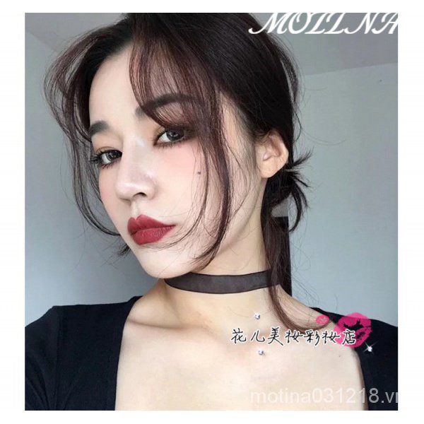 Son lì màu đỏ đen phong cách Gothic thời trang Âu Mỹ lâu trôi không dính cốc