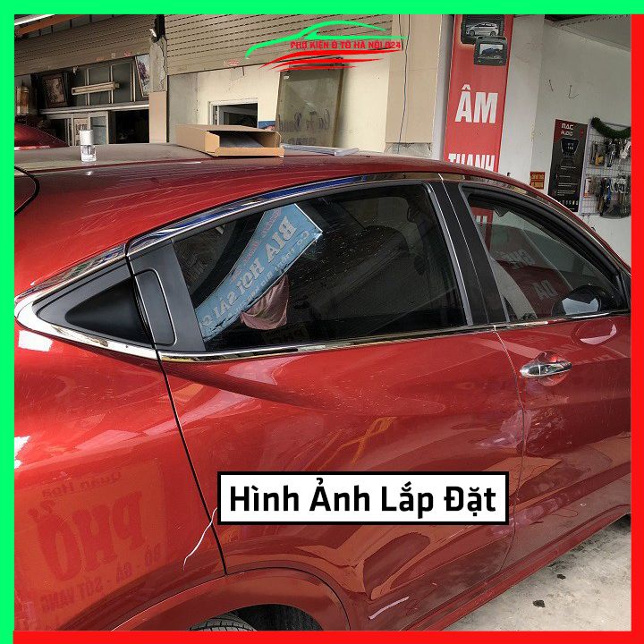 Bộ nẹp viền chân kính cong kính Honda HRV, HR-V 2018-2021 Inox sáng bóng chuẩn form xe