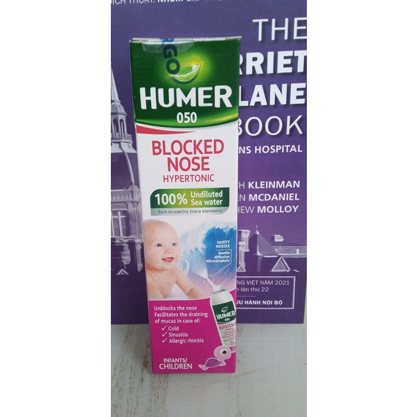 HUMER BLOCKED NOSE-ENFANT - Xịt muối biển từ Pháp giảm nghẹt mũi, chảy mũi cho trẻ em.
