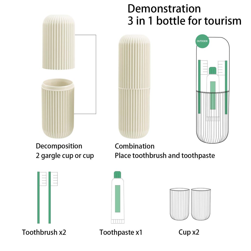 Hộp đựng bàn chải đánh răng chống bụi Thiết Kế Nhỏ Gọn thích hợp để đi làm và Hộp đựng du lịch đa chức năng tiện lợi