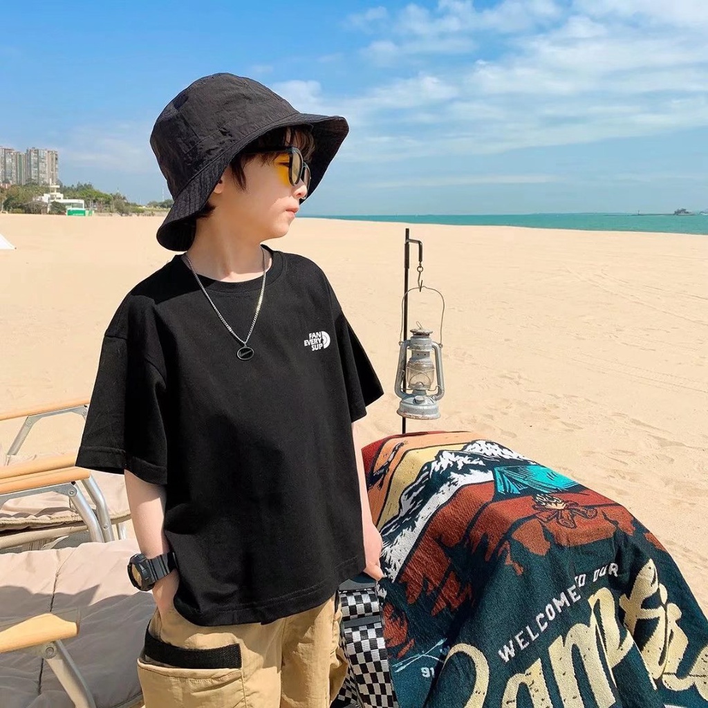 Áo thun BXPB cotton tay ngắn in họa tiết thời trang mùa hè cho bé từ 3-15 tuổi