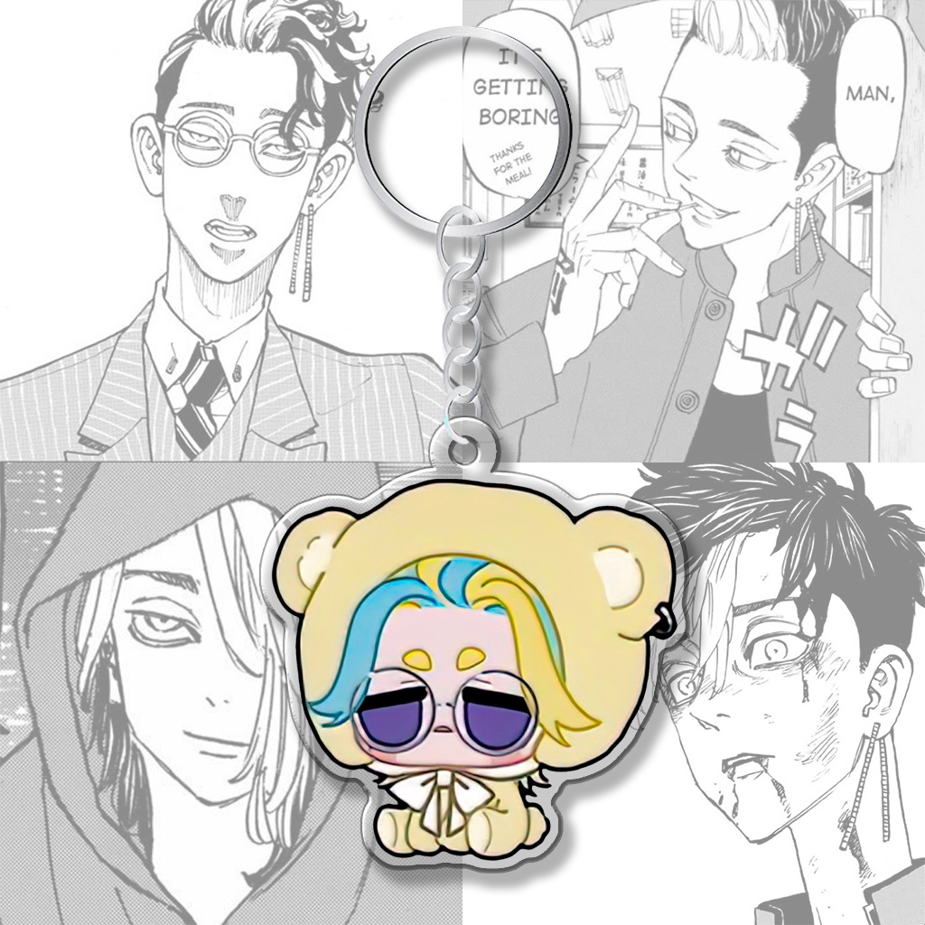 QR gỗ để bàn và Móc khóa Thegioipuzze Tokyo Revengers Chibi Gấu nhân vật Mikey Izana Ran Rindou0