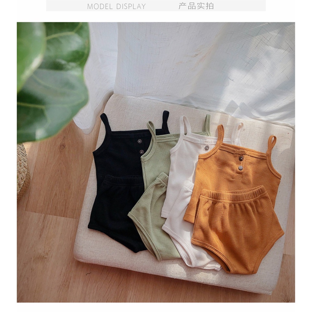 Set Cotton Mùa Hè - Bộ Đồ 2 Dây Bé Gái Chất Cotton (Hàng Cao Cấp)