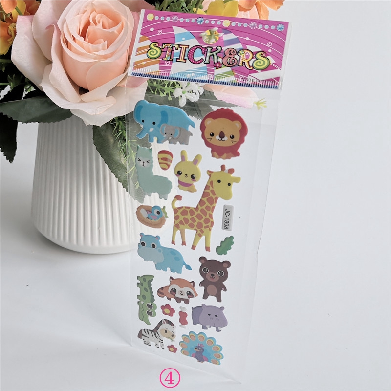 1 Sheet ▶ Animal Zoo Educational Toys Stickers ◀ Cartoon 3D DIY Kids Reward Stickers