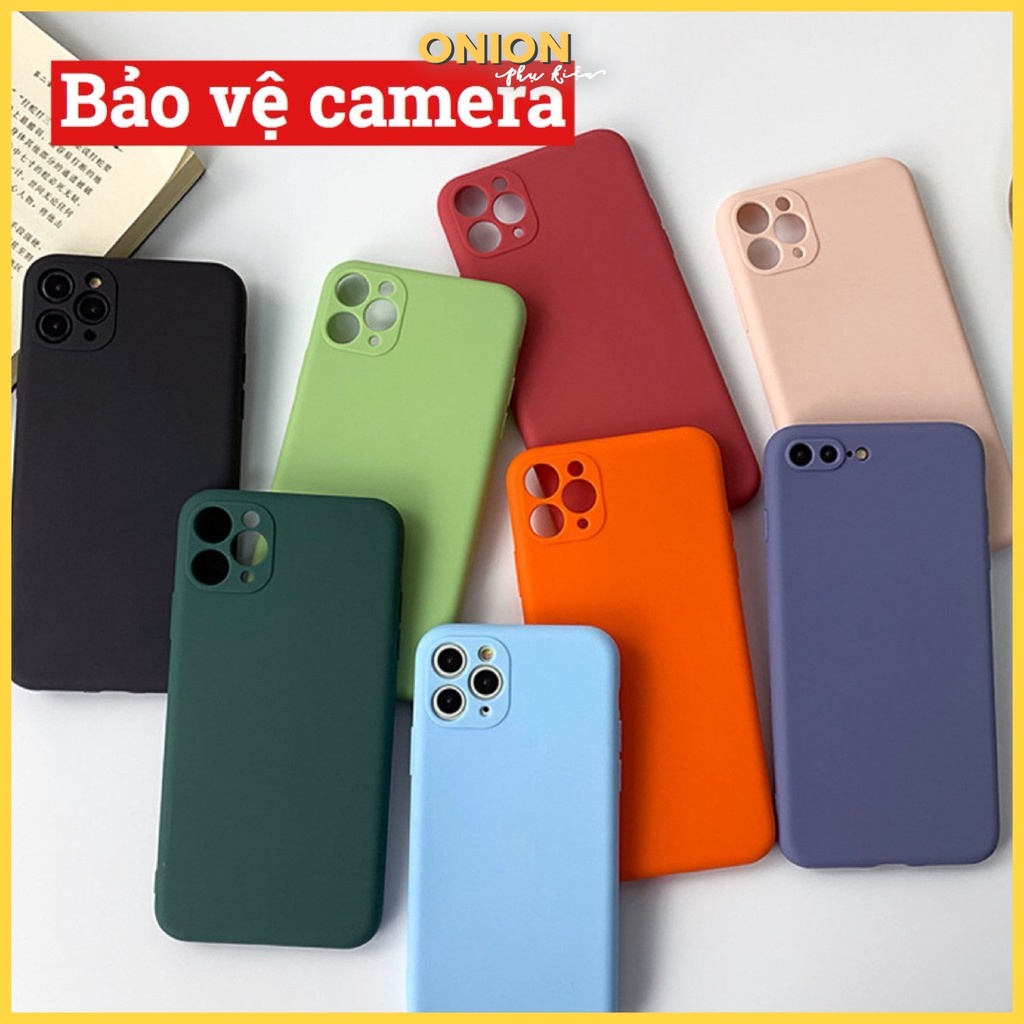 Ốp Onion iPhone bảo vệ camera silicon dẻo basic 8 màu iPhone 7 8 7 Plus 8 Plus X Xs XsMax iPhone 11 11 Promax Cú Mèo