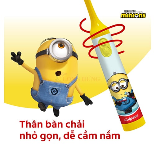 Bàn chải điện dùng pin trẻ em Colgate Minions - Hàng nhập khẩu