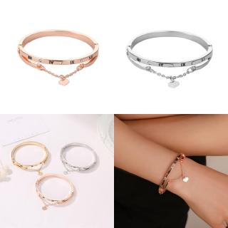 Vòng tay in chữ đính kim cương nhân tạo phối mặt trái tim thời trang cho nữ