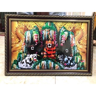 Tranh ngũ hổ hạ ban ( đã bao gồm khung)