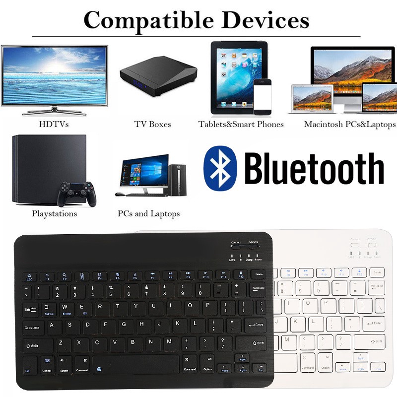 Bàn phím bluetooth không dây siêu mỏng 7 / 10 inch có thể sạc được | BigBuy360 - bigbuy360.vn