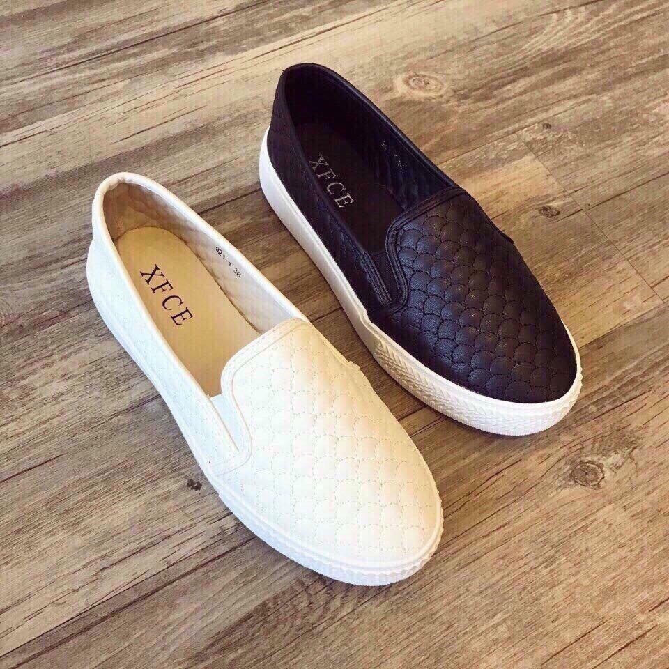 Giày slip on vảy cá đế cao - 3P