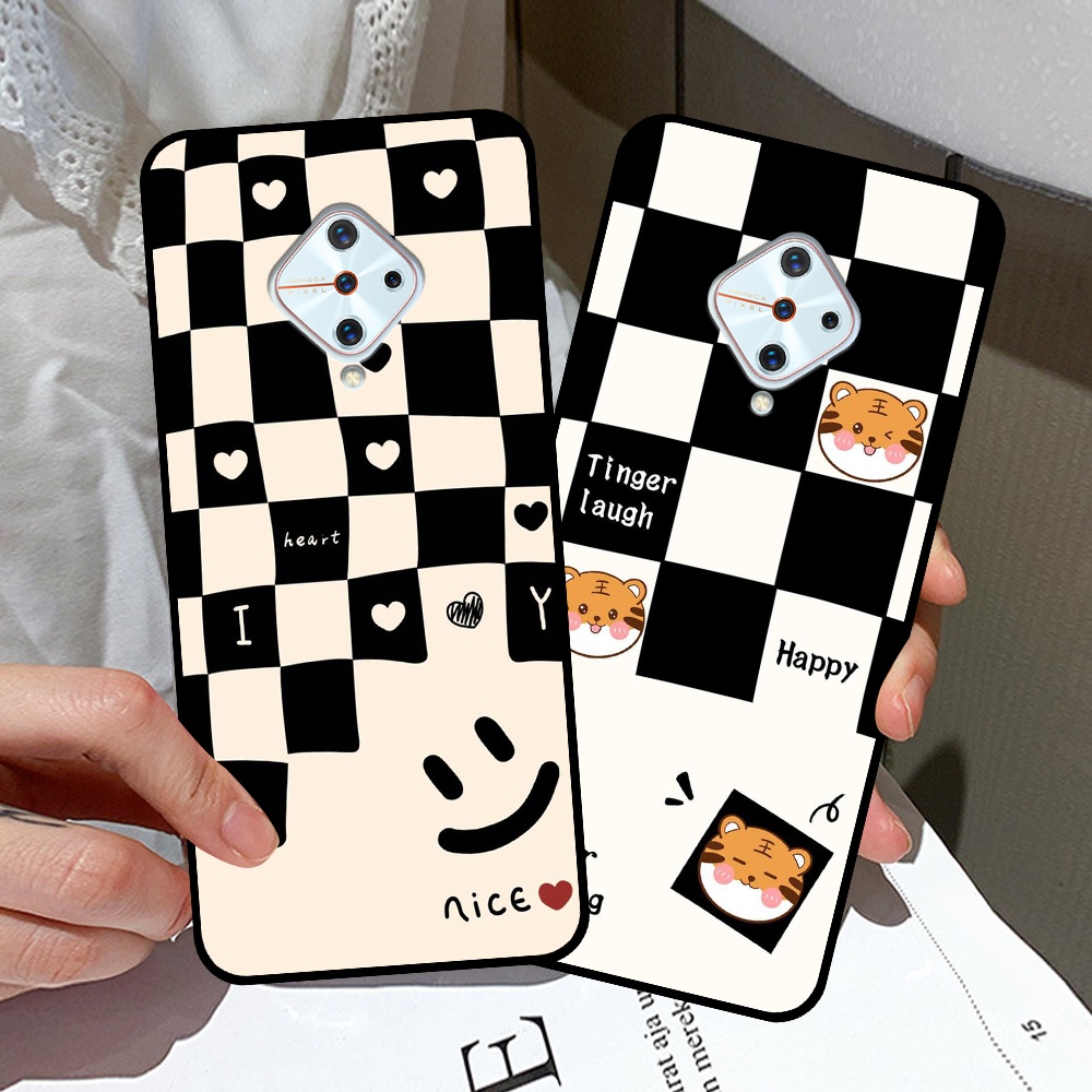 Ốp Vivo S1 / S1 Pro in hình sọc caro, họa tiết đen trắng dễ thương
