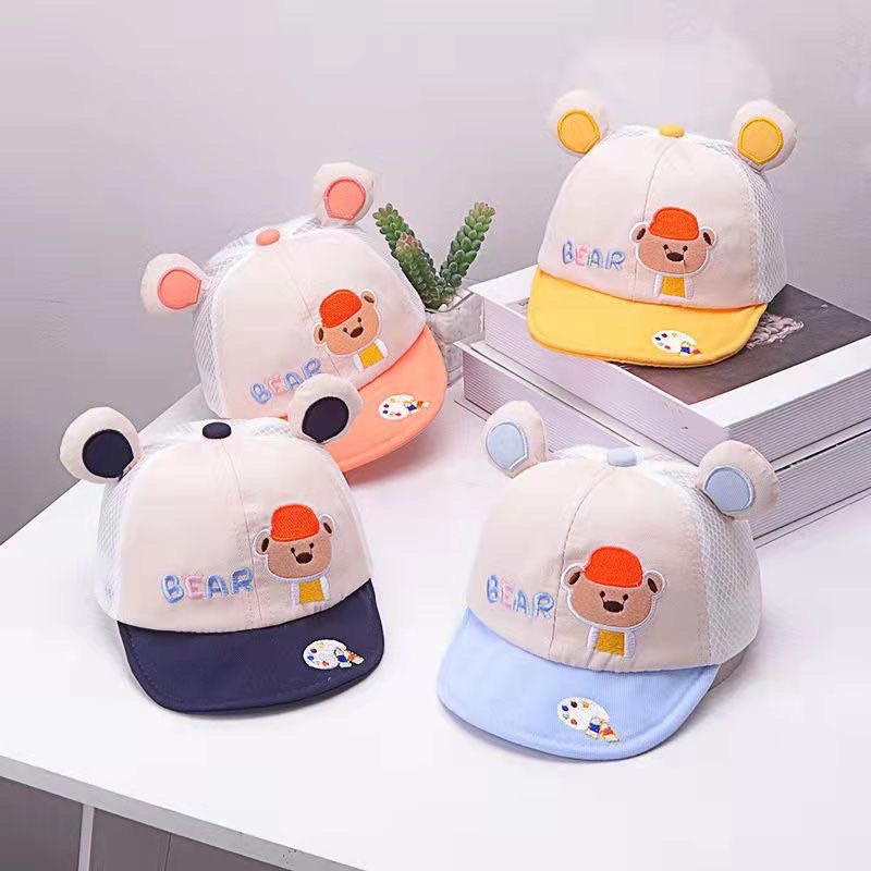 Mũ lưỡi trai tai gấu bear thoáng khí cho bé yêu từ 6m-4 tuổi