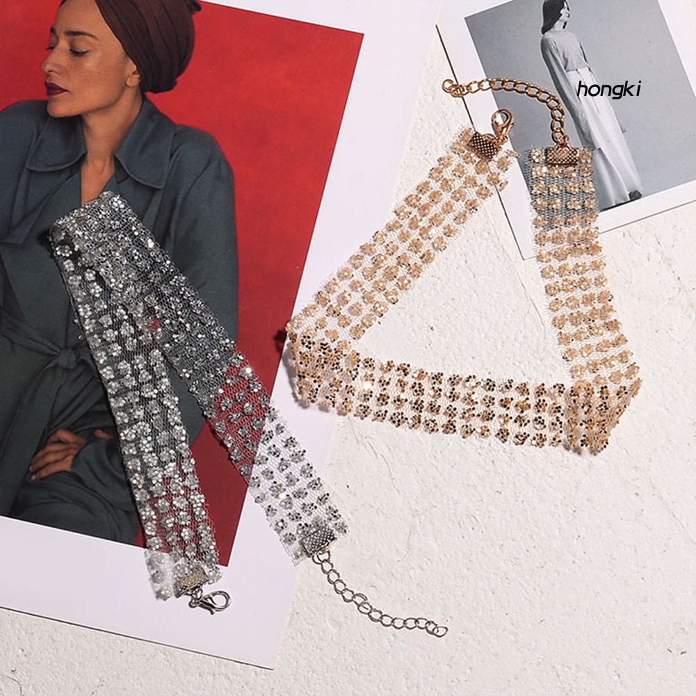 Vòng cổ choker đính vảy kim tuyến lấp lánh độc đáo cho nữ