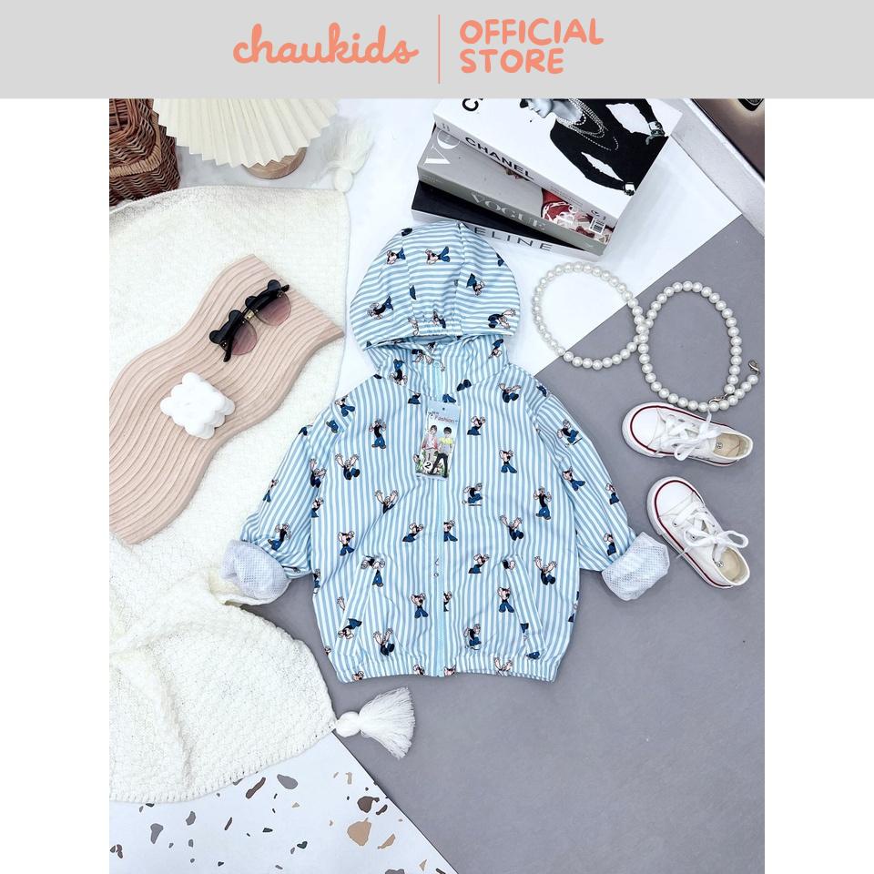 Áo Khoác Gió Lót Lưới Cho Bé Gái, Bé Trai Hoạ Tiết Mickey Cực Xinh, Áo Khoác Cho Bé Mặc Thu Đông CHAUKIDS - CKAD06