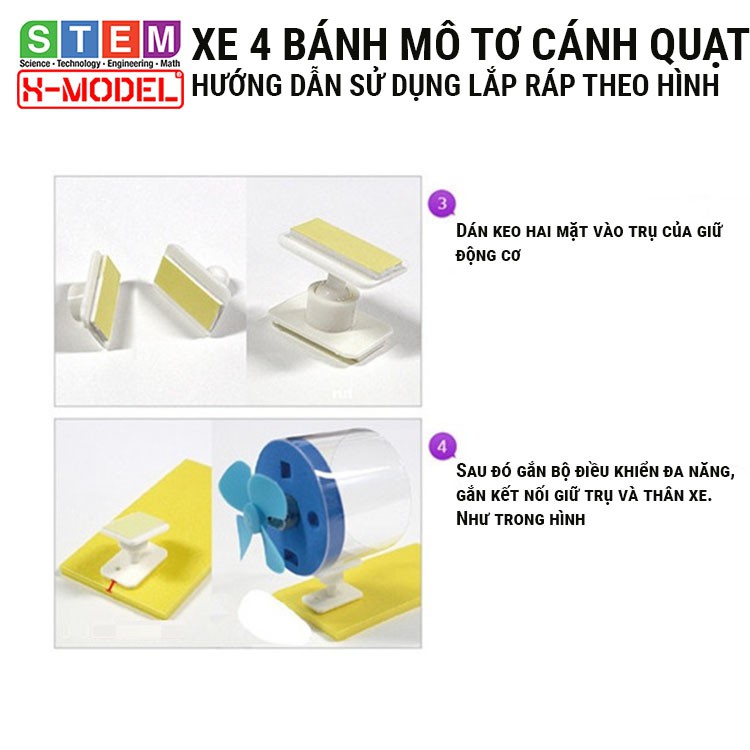 Đồ chơi sáng tạo STEM tự làm Xe 4 bánh mô tơ cánh quạt XMODEL ST57 Đồ chơi tự làm DIY - Giáo dục STEM