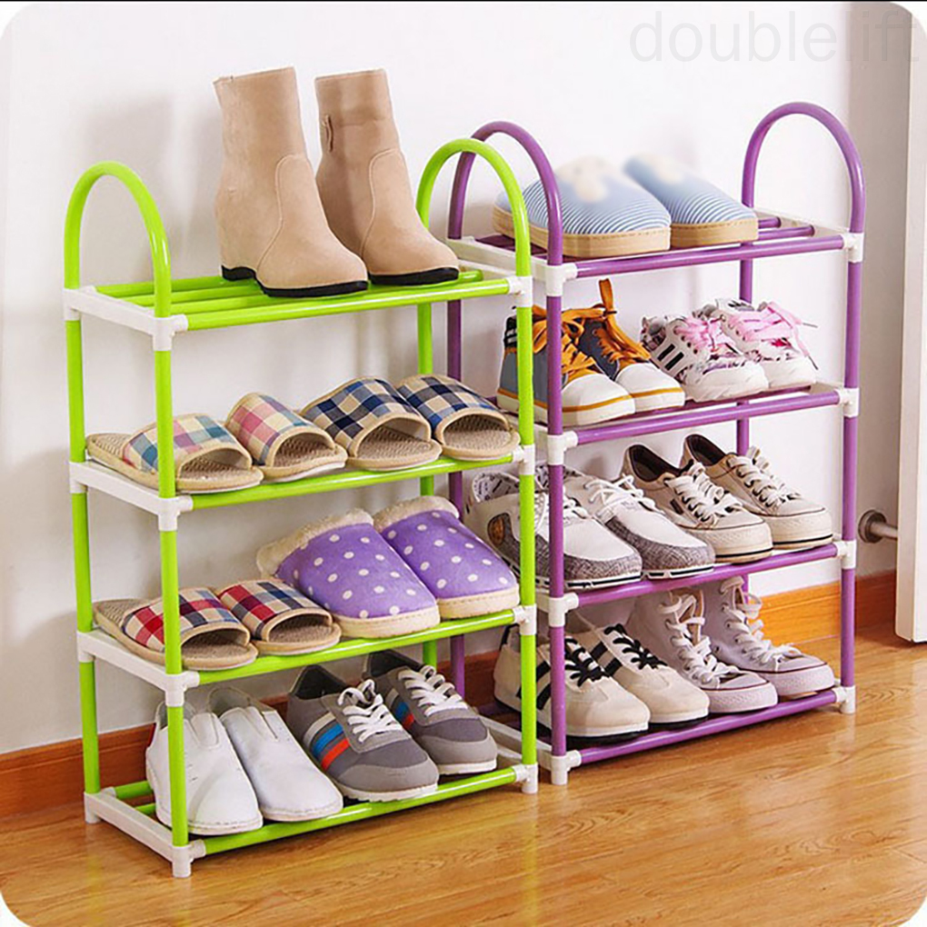 Shoes Rack Organizer Multi-layer Plastic Shoe Stand Doorway Dormitory Storage Shelf Random Color doublelift store