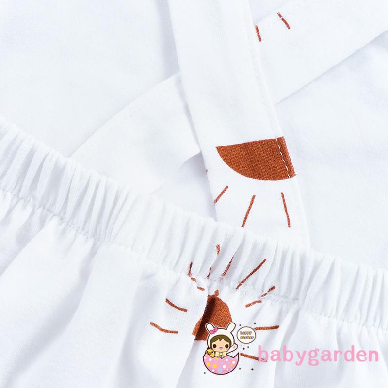 Áo liền quần không tay hở lưng in hình mặt trời/kim cương tam giác cho bé 0-2 tuổi