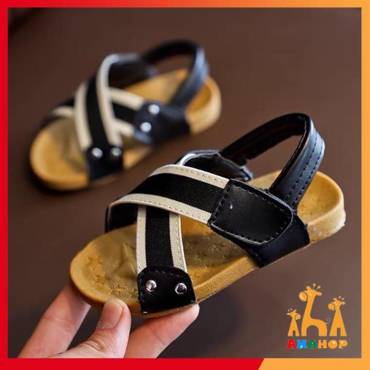 Dép sandal bé trai gái - Giày sandal quai chéo chữ X có viền xinh xắn chất da PU êm chân cho bé trai bé gái C02