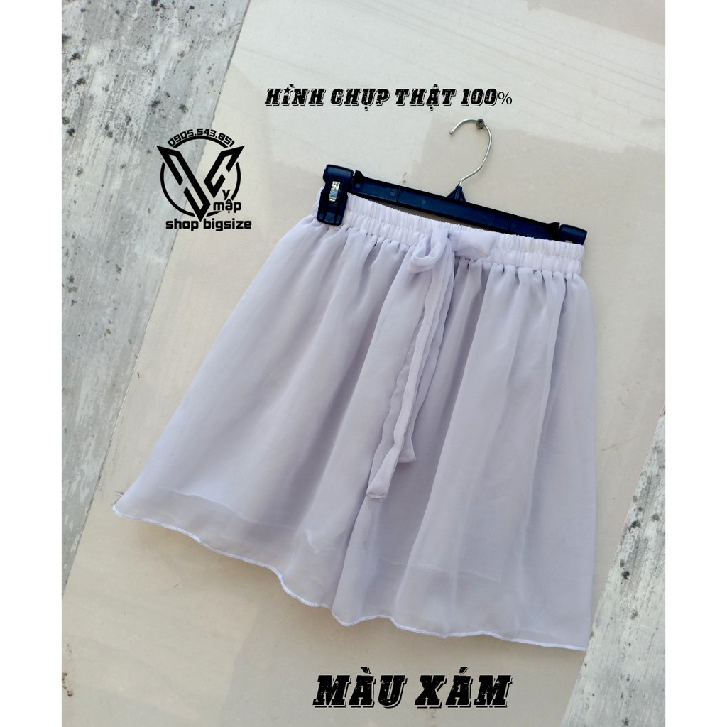 Quần đùi voan bigsize nhiều màu