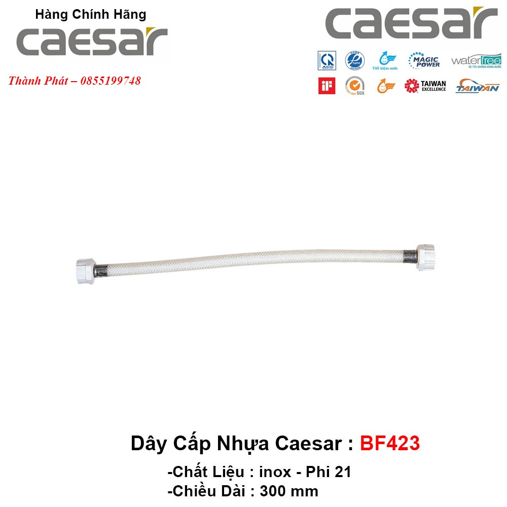 [CHÍNH HÃNG] Dây Cấp Nước Bằng Xi CAESAR BF422, dây nhựa BF423, zen phi 21