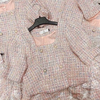 Áo dạ hồng tweed