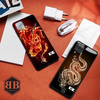 Ốp lưng kính cường lực hình rồng cho Samsung Galaxy A12