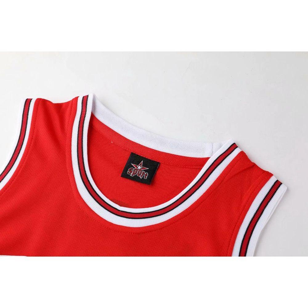Bộ Đồ Thể Thao Bóng Rổ Vải Cotton Kẻ Sọc In Chữ Chicago Bulls 23 Dễ Thương Cho Bé