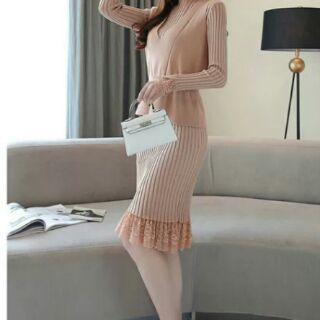 Set váy len QC xinh( hàng có sẵn)