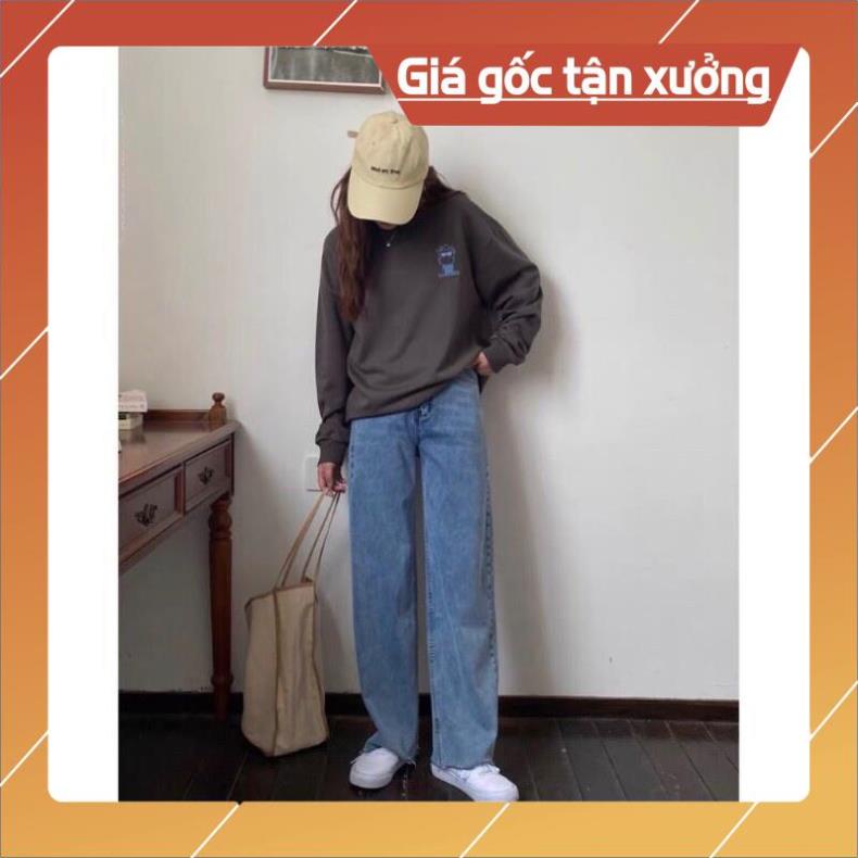 Khuyến mại Quần jean bò ống suông rộng nữ đẹp lưng cao vải dày đẹp cao cấp Hot 2021 - HAPONO-J018 huyenjean | BigBuy360 - bigbuy360.vn