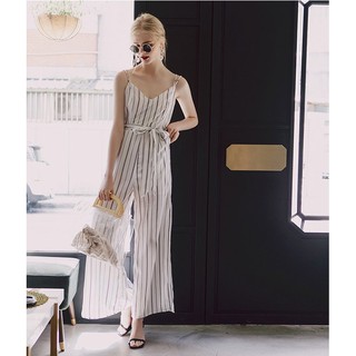 Jumpsuit dài 2 dây cổ V xẻ sau Air Space nữ - 2020111002