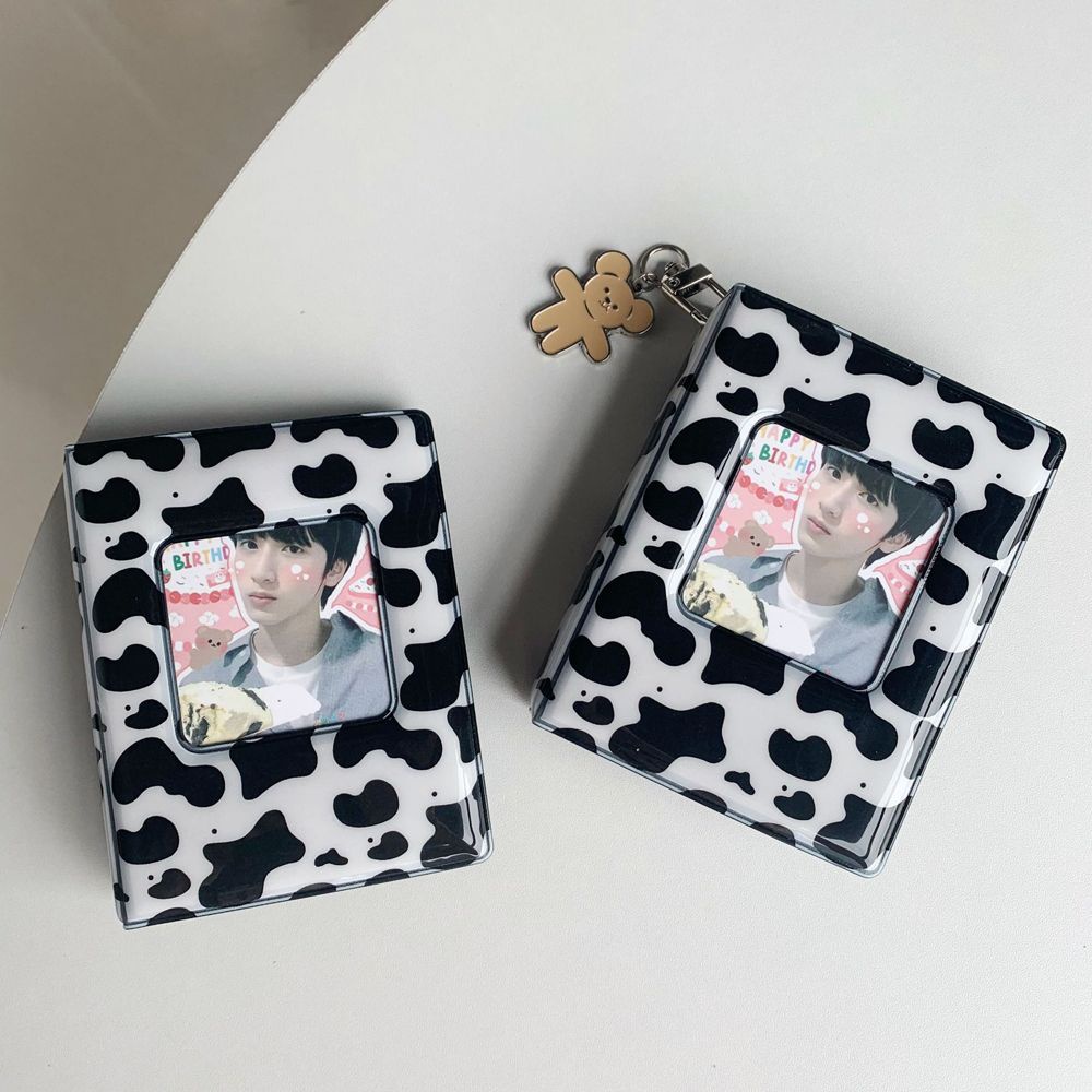 Album đựng ảnh mini gồm 16 trang thiết kế bìa họa tiết bò sữa kích cỡ 8.5×11×2.6cm