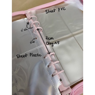 (ĐỌC KĨ MÔ TẢ) Sheet A5 6 còng - Sheet đựng card 6 lỗ binder A5