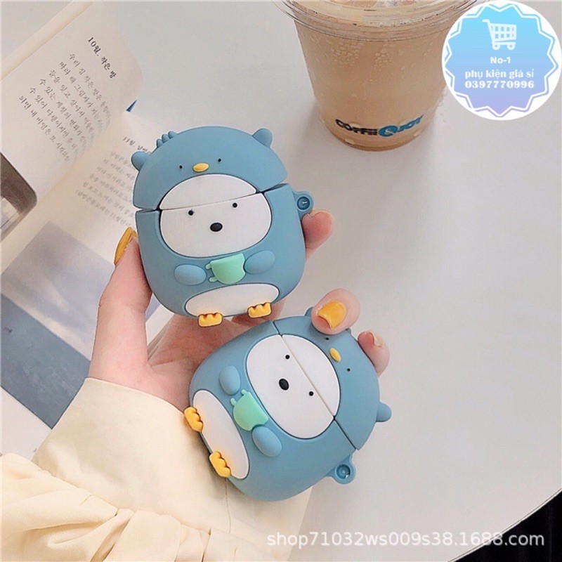 Case Vỏ Bao Airpods Đựng Tai nghe Airpod chim cánh cụt xanh .......