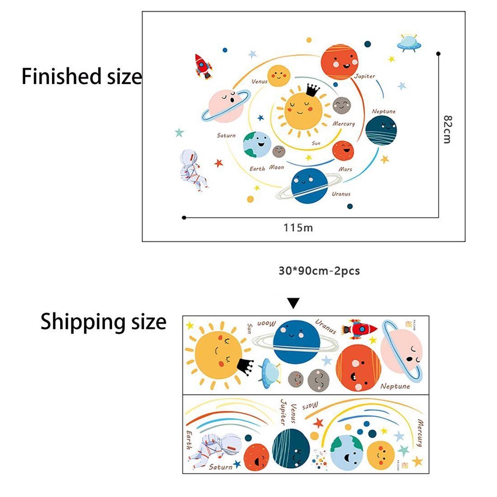 Miếng Dán Tường Vinyl Hình Hệ Mặt Trời