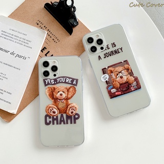 Ốp điện thoại silicon mềm trong suốt họa tiết gấu hoạt hình cho Sony Xperia XZS/XR/XZ Premium/XZ1/X compact