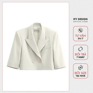 Áo vest nữ cộc tay dáng croptop màu đen, trắng IFY Design FS147A