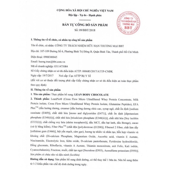 LEAN BODY - BỮA ĂN THAY THẾ - LABRADA LEANBODY MEAL REPLACEMENT - CHÍNH HÃNG CÔNG TY BBT