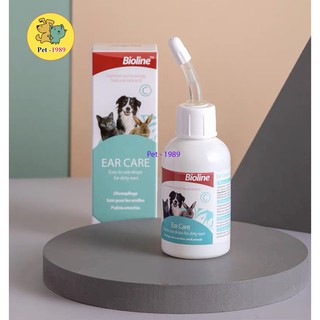 Dung dịch vệ sinh tai Bioline Ear Care 👂 Ohrenpflege 50ml cho thú cưng Dùng cho Chó Mèo Pet1989