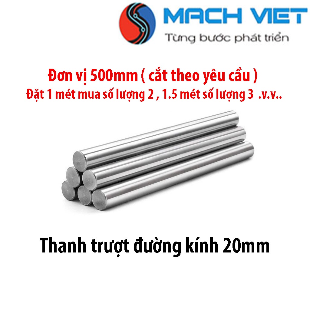 Ray Trượt tròn không đế phi 20  .cắt theo chiều dài yêu cầu.