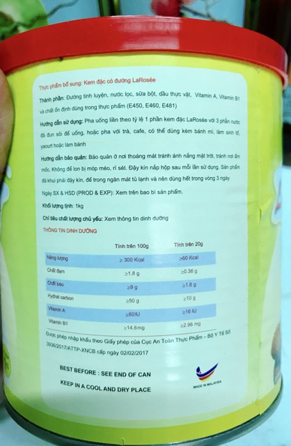 [Mã 77FMCGSALE1 giảm 10% đơn 250K] Sữa đặc La Rosee 1kg | BigBuy360 - bigbuy360.vn