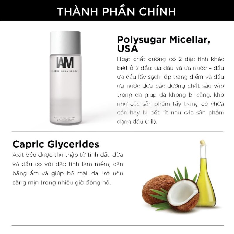 Nước Tẩy Trang IAM không cồn không dầu 80ml