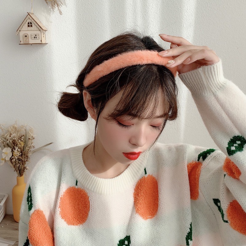 Bờm lông mềm trơn cute dễ thương dành cho nữ