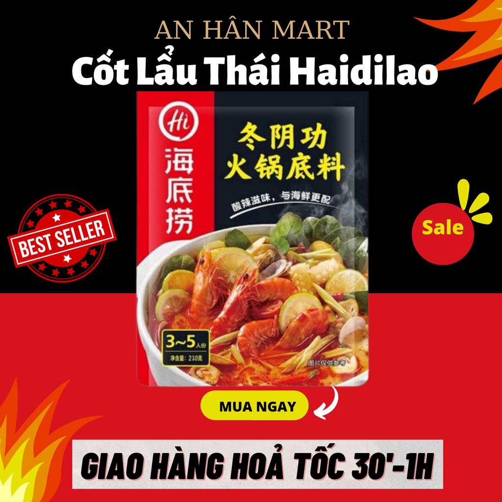 Cốt Lẩu Thái Tomyum Haidilao - Hải Đế Lao chua cay, thơm ngon ( Date mới )