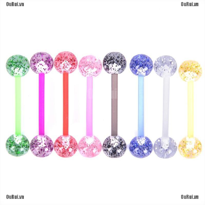 Set 8 Khuyên Lưỡi Nhiều Màu Sắc Xinh Xắn