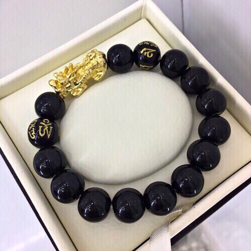 Vòng tay đen mix tỳ hưu phong thuỷ, chiêu tài hút lộc, độ bình an